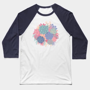 Bunch of Succulents - Colour Baseball T-Shirt